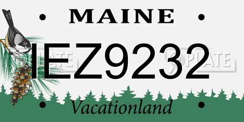IEZ9232 Maine License Plate