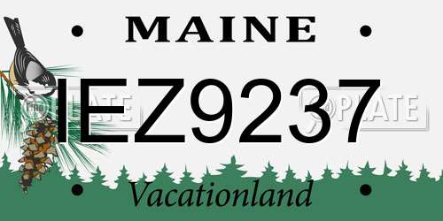 IEZ9237 Maine License Plate