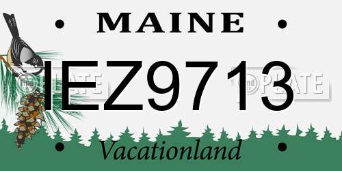 IEZ9713 Maine License Plate
