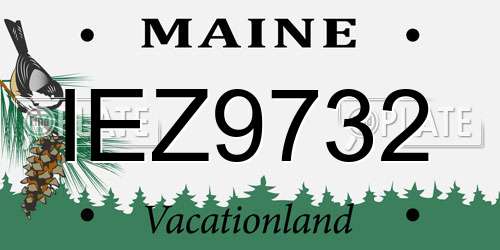 IEZ9732 Maine License Plate