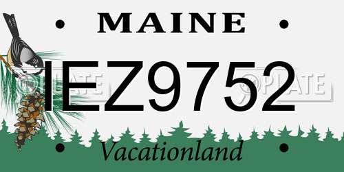 IEZ9752 Maine License Plate