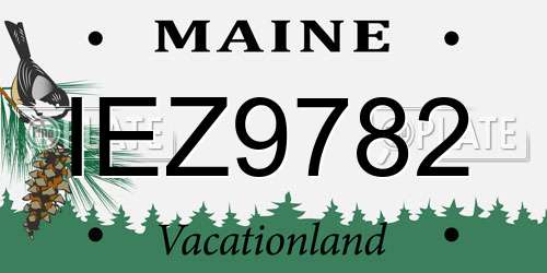 IEZ9782 Maine License Plate