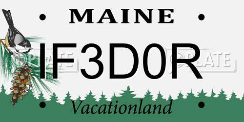 IF3D0R Maine License Plate