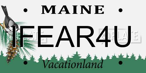 IFEAR4U Maine License Plate