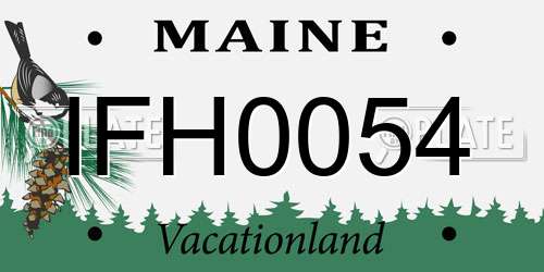 IFH0054 Maine License Plate