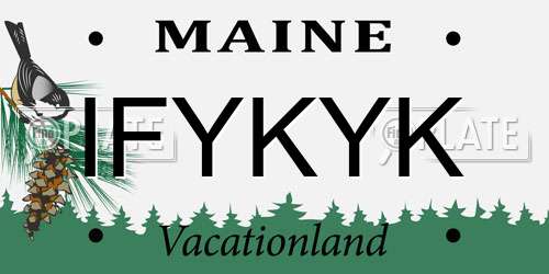 IFYKYK Maine License Plate