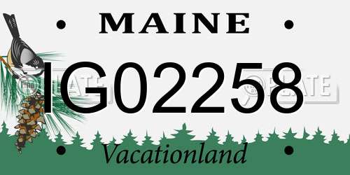 IG02258 Maine License Plate