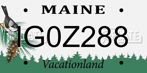 IG0Z288 Maine License Plate