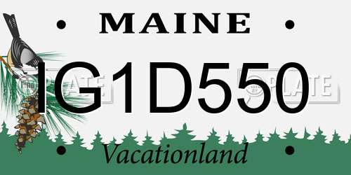 IG1D550 Maine License Plate