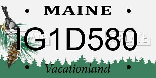 IG1D580 Maine License Plate