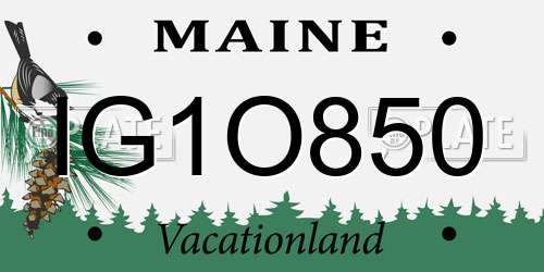 IG1O850 Maine License Plate