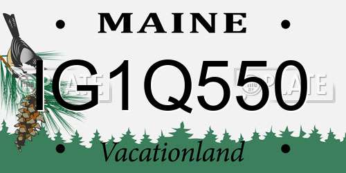 IG1Q550 Maine License Plate