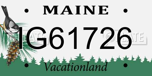 IG61726 Maine License Plate
