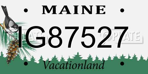 IG87527 Maine License Plate