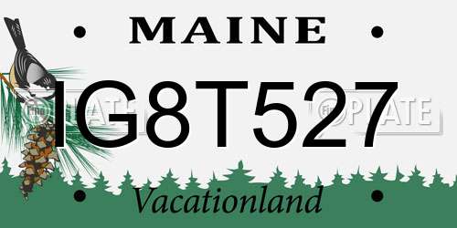IG8T527 Maine License Plate