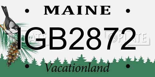 IGB2872 Maine License Plate