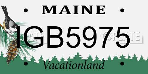 IGB5975 Maine License Plate