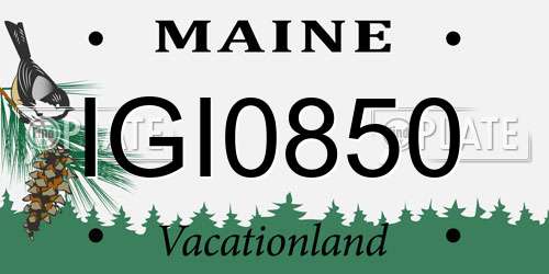 IGI0850 Maine License Plate
