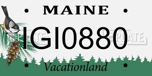 IGI0880 Maine License Plate