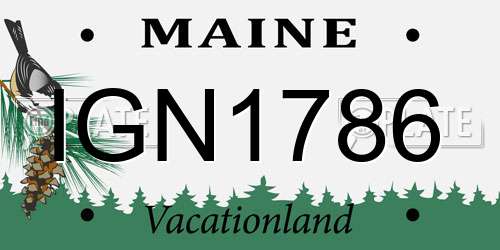 IGN1786 Maine License Plate