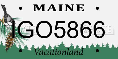 IGO5866 Maine License Plate