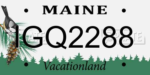 IGQ2288 Maine License Plate