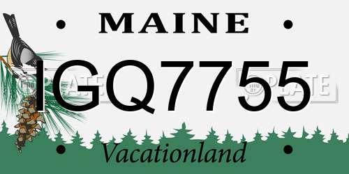 IGQ7755 Maine License Plate