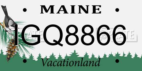 IGQ8866 Maine License Plate