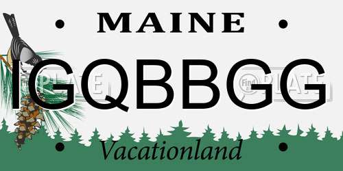 IGQBBGG Maine License Plate
