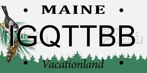 IGQTTBB Maine License Plate