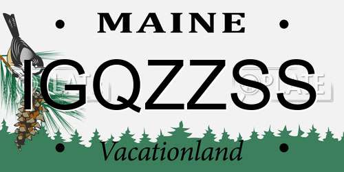 IGQZZSS Maine License Plate