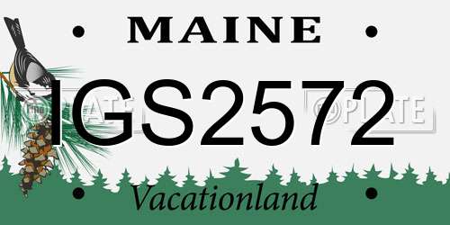 IGS2572 Maine License Plate