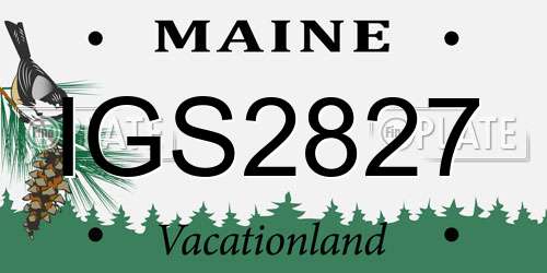 IGS2827 Maine License Plate