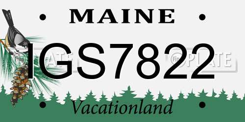 IGS7822 Maine License Plate