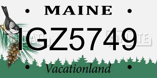 IGZ5749 Maine License Plate