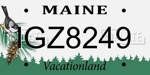 IGZ8249 Maine License Plate