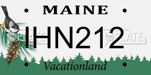 IHN212 Maine License Plate