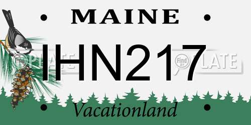 IHN217 Maine License Plate