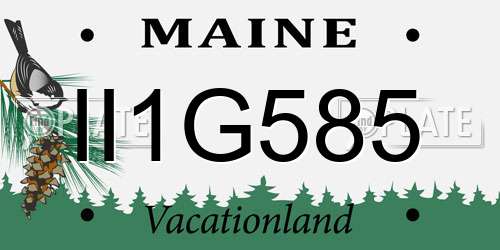 II1G585 Maine License Plate