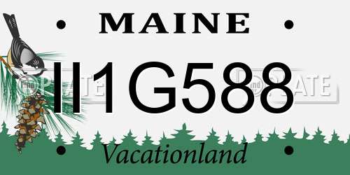 II1G588 Maine License Plate