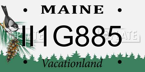II1G885 Maine License Plate