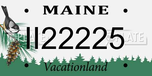 II22225 Maine License Plate