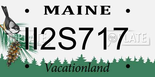 II2S717 Maine License Plate