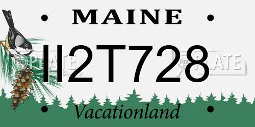 II2T728 Maine License Plate