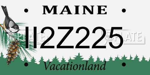 II2Z225 Maine License Plate