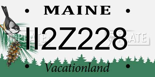 II2Z228 Maine License Plate