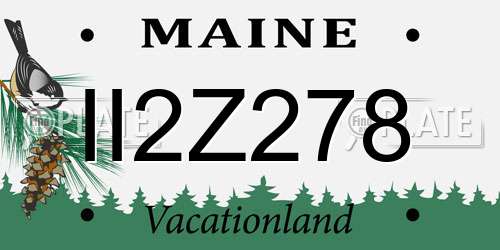 II2Z278 Maine License Plate