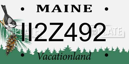 II2Z492 Maine License Plate
