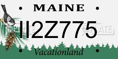 II2Z775 Maine License Plate