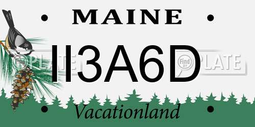 II3A6D Maine License Plate